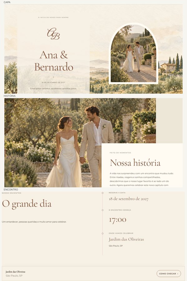 Prévia ilustrativa do modelo Toscana